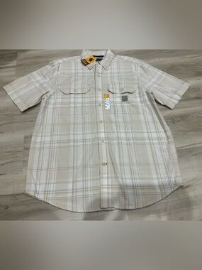 Carhartt TW4625-M Loose Fit Plaid Button Front Work Shirt Mens Medium NWT